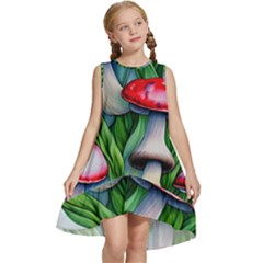 Woods Mushroom Forest Academia Core Kids  Frill Swing Dress by GardenOfOphir