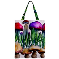 Cozy Mushroom Forest Historical Boho Zipper Classic Tote Bag by GardenOfOphir