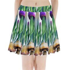 Cozy Mushroom Forest Historical Boho Pleated Mini Skirt by GardenOfOphir