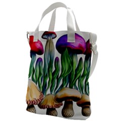 Cozy Mushroom Forest Historical Boho Canvas Messenger Bag by GardenOfOphir