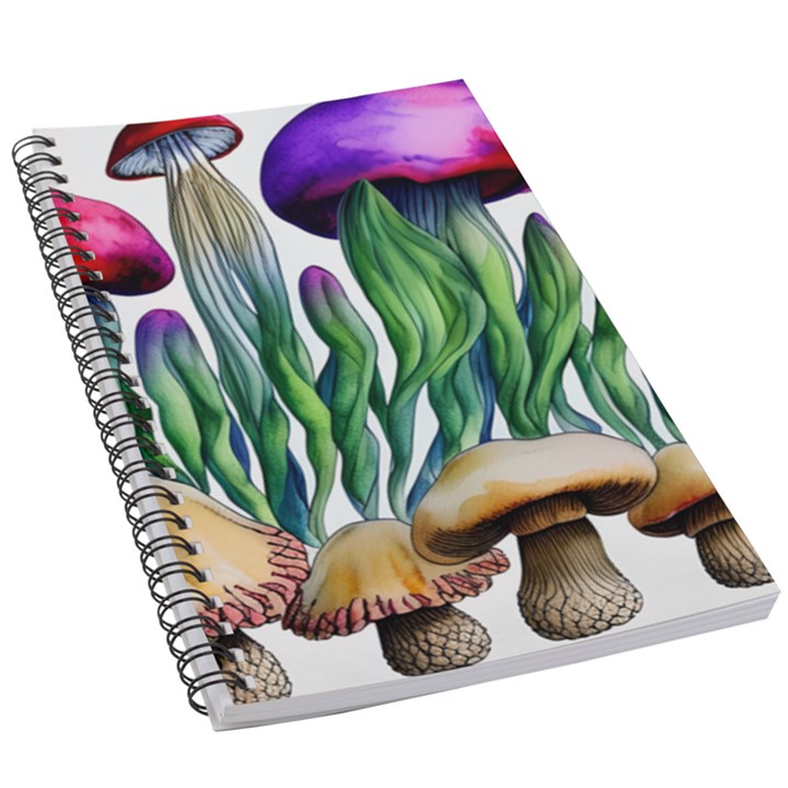 Cozy Mushroom Forest Historical Boho 5.5  x 8.5  Notebook