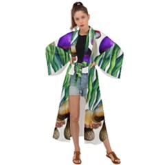 Cozy Mushroom Forest Historical Boho Maxi Kimono by GardenOfOphir