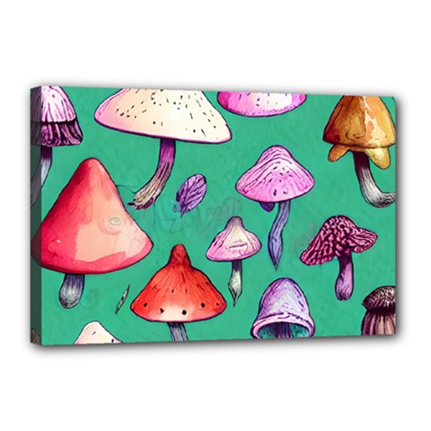 Goblin Mushroom Forest Boho Witchy Canvas 18  X 12  (stretched) by GardenOfOphir