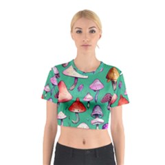 Goblin Mushroom Forest Boho Witchy Cotton Crop Top by GardenOfOphir