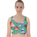 Goblin Mushroom Forest Boho Witchy Velvet Racer Back Crop Top View1