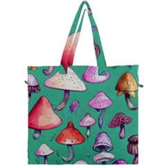 Goblin Mushroom Forest Boho Witchy Canvas Travel Bag by GardenOfOphir