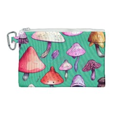 Goblin Mushroom Forest Boho Witchy Canvas Cosmetic Bag (large) by GardenOfOphir