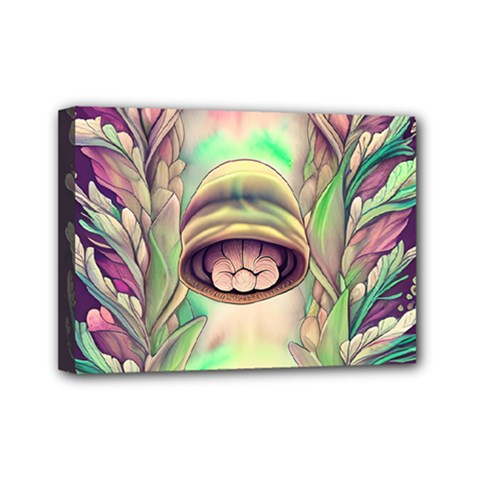 Mystic Mushroom Mini Canvas 7  X 5  (stretched) by GardenOfOphir