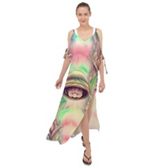 Mystic Mushroom Maxi Chiffon Cover Up Dress by GardenOfOphir