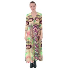 Mystic Mushroom Button Up Maxi Dress by GardenOfOphir