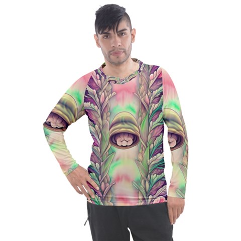 Mystic Mushroom Men s Pique Long Sleeve Tee by GardenOfOphir