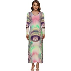 Mystic Mushroom Long Sleeve Longline Maxi Dress by GardenOfOphir