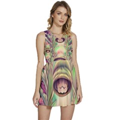 Mystic Mushroom Sleeveless High Waist Mini Dress by GardenOfOphir