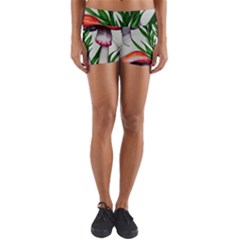 Forest Fungi Yoga Shorts by GardenOfOphir