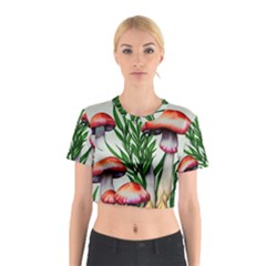 Forest Fungi Cotton Crop Top by GardenOfOphir