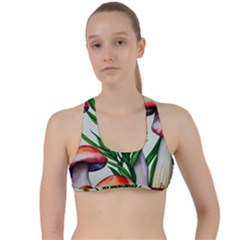 Forest Fungi Criss Cross Racerback Sports Bra by GardenOfOphir