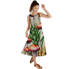 Forest Fungi Summer Maxi Dress by GardenOfOphir