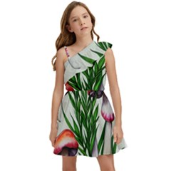 Forest Fungi Kids  One Shoulder Party Dress