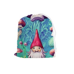 Mushroom Magic Drawstring Pouch (large) by GardenOfOphir