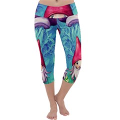 Mushroom Magic Capri Yoga Leggings by GardenOfOphir