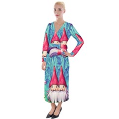 Mushroom Magic Velvet Maxi Wrap Dress by GardenOfOphir