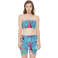 Mushroom Magic Stretch Shorts And Tube Top Set by GardenOfOphir