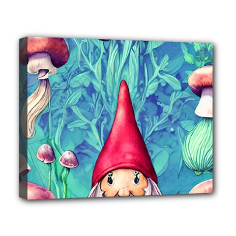 Mushroom Magic Deluxe Canvas 20  X 16  (stretched) by GardenOfOphir