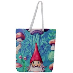 Mushroom Magic Full Print Rope Handle Tote (large) by GardenOfOphir