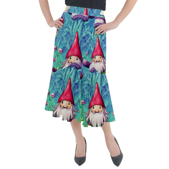 Mushroom Magic Midi Mermaid Skirt