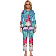 Mushroom Magic Womens  Long Sleeve Lightweight Pajamas Set by GardenOfOphir