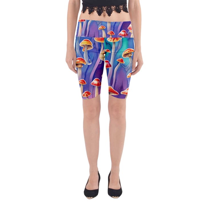 Tiny Toadstools Yoga Cropped Leggings