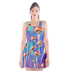 Tiny Toadstools Scoop Neck Skater Dress by GardenOfOphir