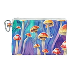 Tiny Toadstools Canvas Cosmetic Bag (large) by GardenOfOphir