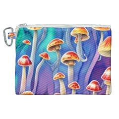 Tiny Toadstools Canvas Cosmetic Bag (xl) by GardenOfOphir