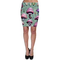 Boho Woods Mushroom Bodycon Skirt by GardenOfOphir