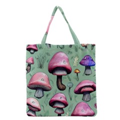 Boho Woods Mushroom Grocery Tote Bag by GardenOfOphir