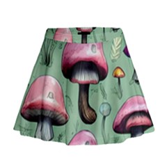 Boho Woods Mushroom Mini Flare Skirt by GardenOfOphir