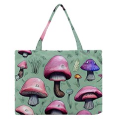 Boho Woods Mushroom Zipper Medium Tote Bag by GardenOfOphir