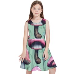 Boho Woods Mushroom Kids  Skater Dress by GardenOfOphir