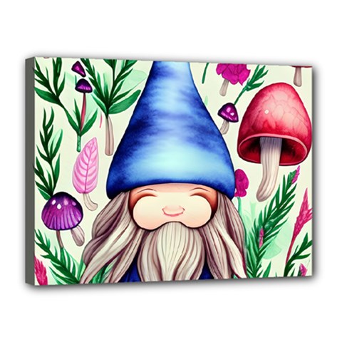 Tiny Mushroom Forest Scene Canvas 16  X 12  (stretched) by GardenOfOphir