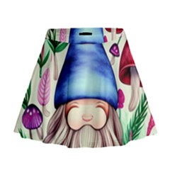 Tiny Mushroom Forest Scene Mini Flare Skirt by GardenOfOphir