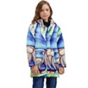 Tiny Mushroom Forest Scene Kid s Hooded Longline Puffer Jacket View1