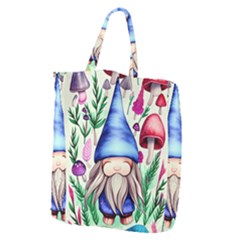 Tiny Mushroom Forest Scene Giant Grocery Tote by GardenOfOphir