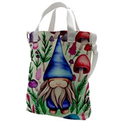 Tiny Mushroom Forest Scene Canvas Messenger Bag by GardenOfOphir