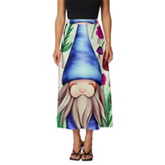 Tiny Mushroom Forest Scene Classic Midi Chiffon Skirt