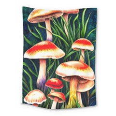 Mushroom Fairy Garden Medium Tapestry by GardenOfOphir