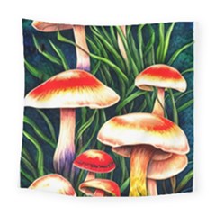 Mushroom Fairy Garden Square Tapestry (large) by GardenOfOphir