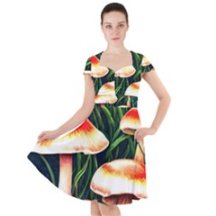 Mushroom Fairy Garden Cap Sleeve Midi Dress by GardenOfOphir