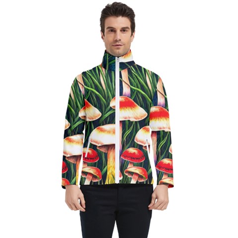 Mushroom Fairy Garden Men s Bomber Jacket by GardenOfOphir