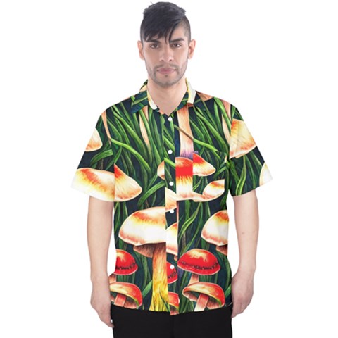 Mushroom Fairy Garden Men s Hawaii Shirt by GardenOfOphir